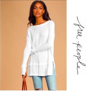Free People Waffle Thermal Long Sleeve Top